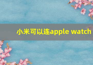 小米可以连apple watch